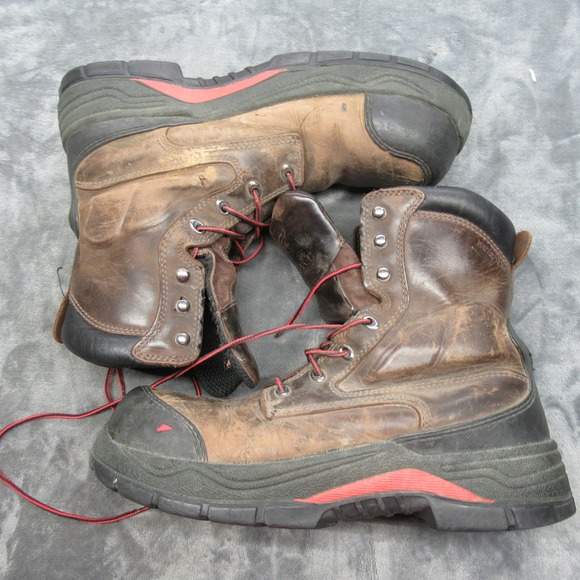 Red Wing Mens‎ Boots 11 D Brown Safety Toe Work Lace Up Traction Tred Lite 3522 main image 15